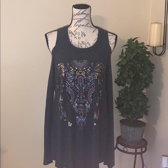 Lauren Moshi Aqua X Cold Shoulder Top - Picture 7 of 10
